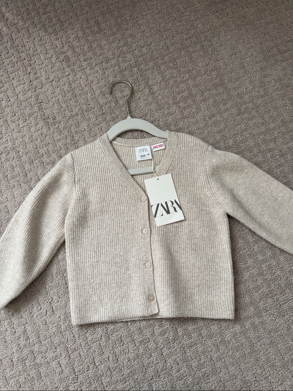 Zara Kids Beige Knit Cardigan